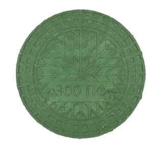 Люк полимерпесчаный для колодца 340 мм зелёный
