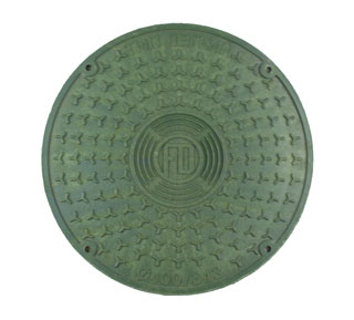 Люк канализационный пластиковый зеленый 400 мм