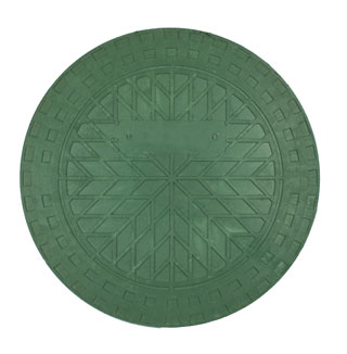 Люк полимерпесчаный для колодца Вавин 425 мм зеленый