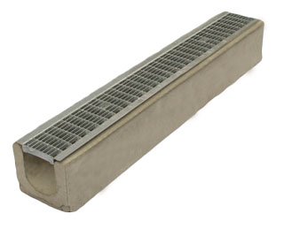 Лоток водоотводный бетонный Standart с решеткой ячеистой сталь оцинкованная 1000x165x145