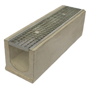 Лоток водоотводный бетонный Standart с решеткой ячеистой сталь оцинкованной 1000x290x300