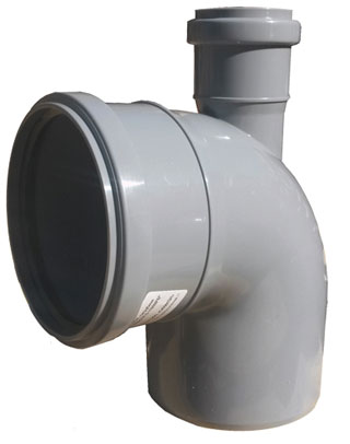 Отвод с фронтальным патрубком для внутренней канализации Синикон стандарт 110х50 мм