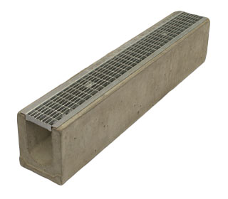 Лоток водоотводный бетонный Standart с решеткой ячеистой сталь оцинкованная 1000x165x190